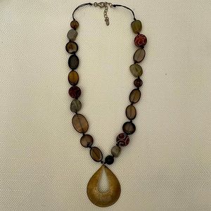 Silver and moon drop beads pendant